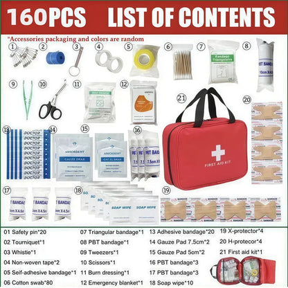 First Aid Kit – High-quality, waterproof, and portable trauma first aid kit, suitable for various emergency situations.