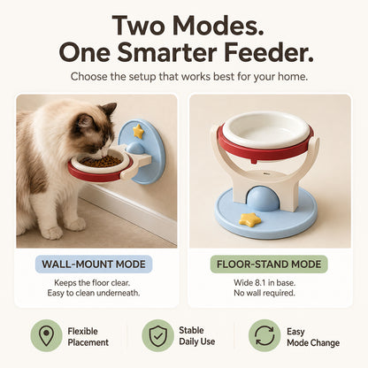 2-in-1 Wall Mounted Elevated Pet Bowl