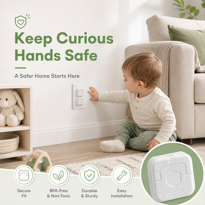Baby Proof Socket Covers with Smart Handle Design – Fits 2 & 3-Prong Outlets