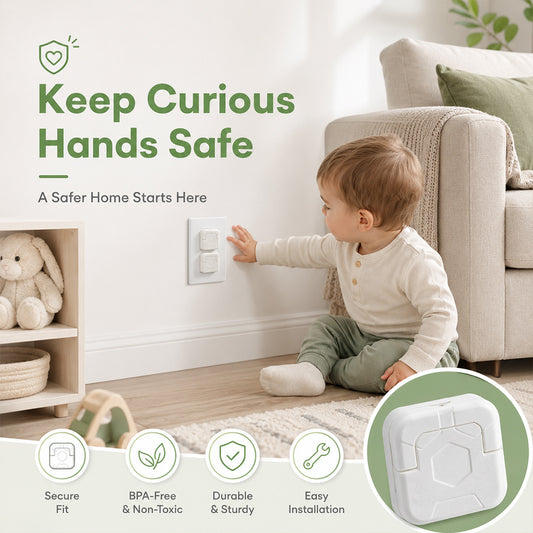 Baby Proof Socket Covers with Smart Handle Design – Fits 2 & 3-Prong Outlets
