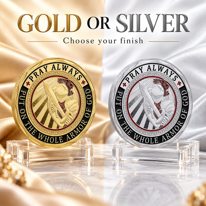 ✝️God in Full Armor Challenge Coin | Symbol of Spiritual Strength and Faith Protection