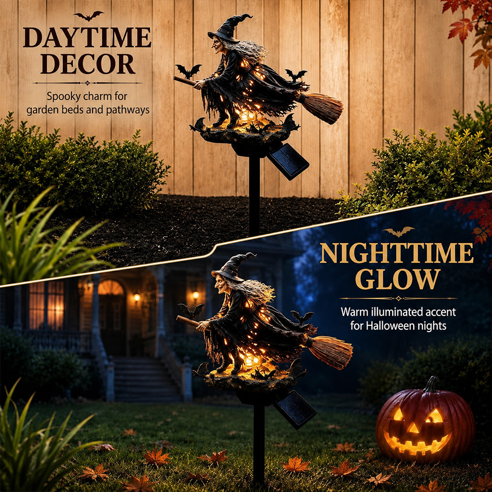 Halloween Witch Solar Light Day and Night