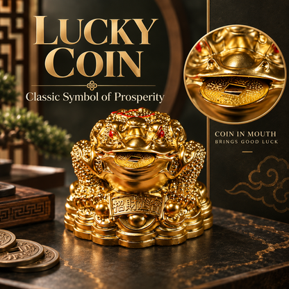 💰Golden Money Frog Decor Statue, Wealth & Prosperity Luck Ornament
