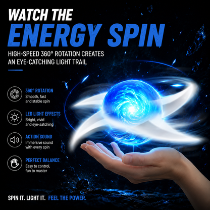 Spinning LED Energy Toy – 360° Light & Sound Hand Spinner