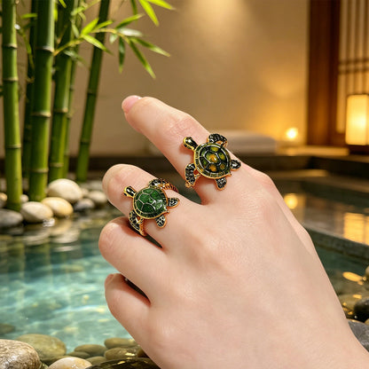 Adjustable Lucky Turtle Ring Symbol of Longevity Health Wealth & Good Fortune
