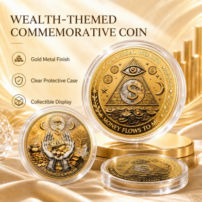 3D Wealth Prosperity Coin, All-Seeing Eye Collectible, Luck Charm, Portable Fortune, Ornaments