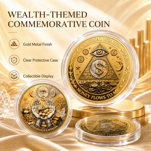 3D Wealth Prosperity Coin, All-Seeing Eye Collectible, Luck Charm, Portable Fortune, Ornaments