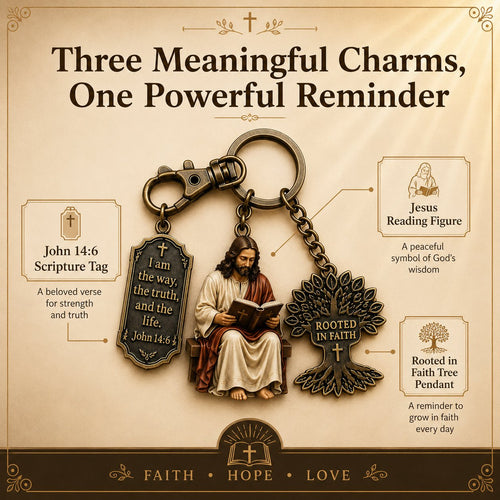 Jesus Reading Keychain