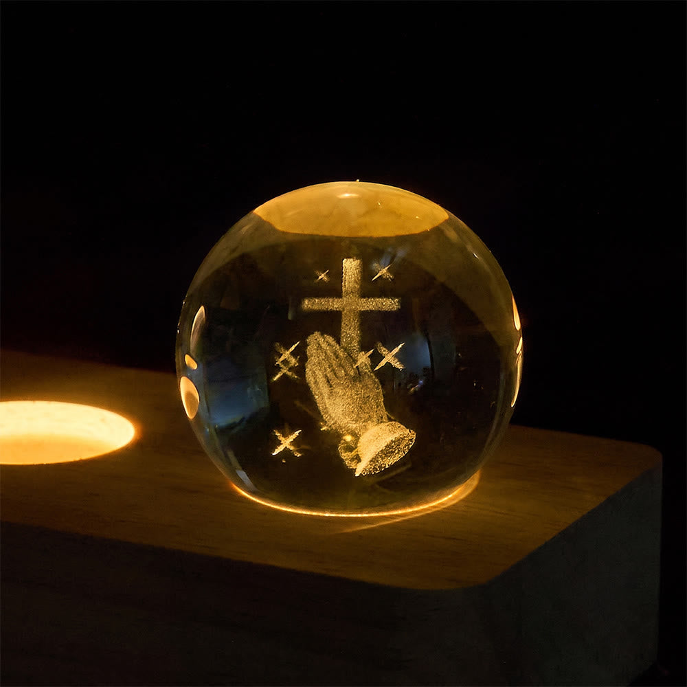 🔮3D Inner Carved Sacred Portrait Crystal Globe Light: Token of Timeless Divine Comfort