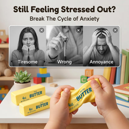 Crunchy Butter Bar Squishy Toy – Satisfying Squeeze Sensory Fidget Toy for Stress Relief, Relaxation & Fun