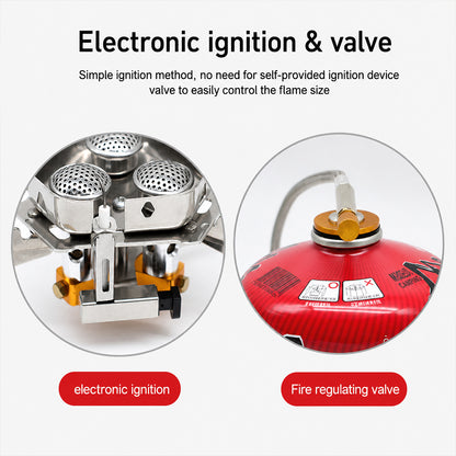 Camping Gas Burner – 5800W, Piezo Ignition, Windproof