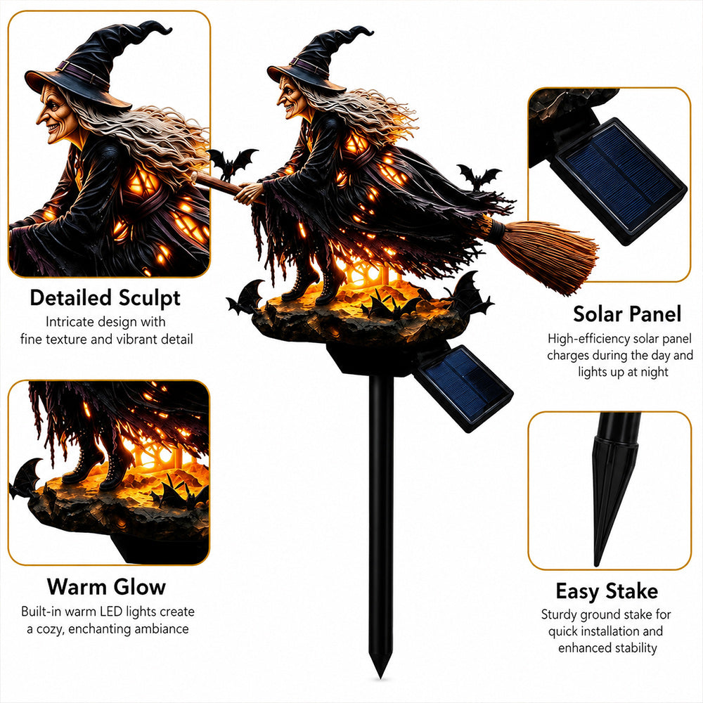 Halloween Witch Solar Light Detailed Design