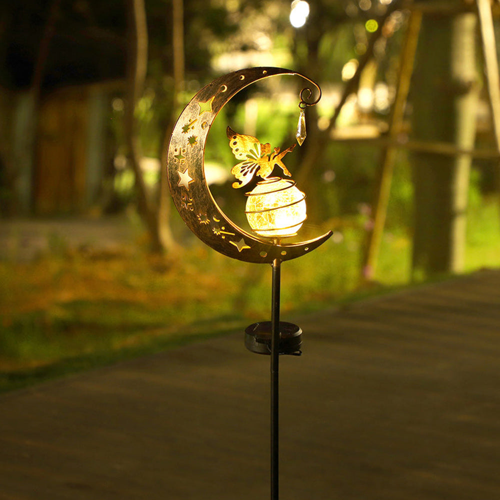 Hummingbird Moon Solar Garden Stake Light