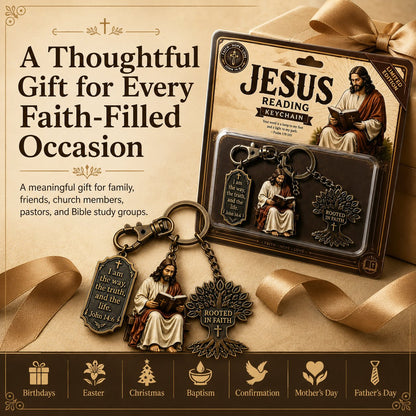 Jesus Reading Keychain