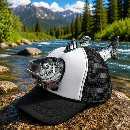 Three‑Dimensional Animal Trout Decor Fishing Hat