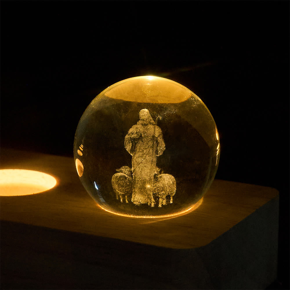🔮3D Inner Carved Sacred Portrait Crystal Globe Light: Token of Timeless Divine Comfort