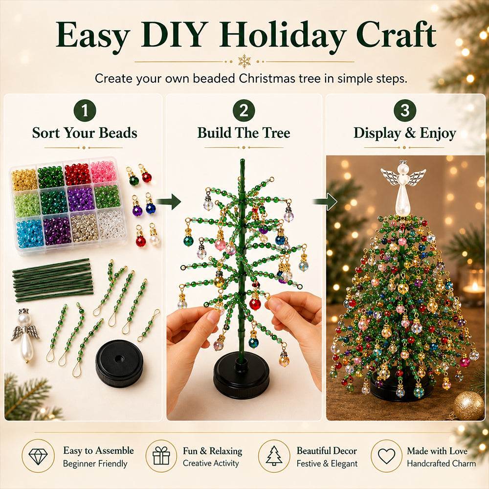 DIY Beaded Christmas Tree Kit – Create Your Own Sparkling Holiday Decor