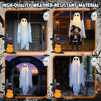 Halloween Hanging Ghost Swing – Light-Up Outdoor Decoration