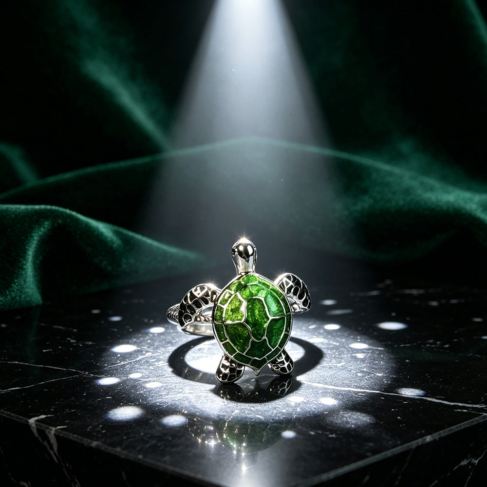 Adjustable Lucky Turtle Ring Symbol of Longevity Health Wealth & Good Fortune