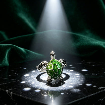 Adjustable Lucky Turtle Ring Symbol of Longevity Health Wealth & Good Fortune