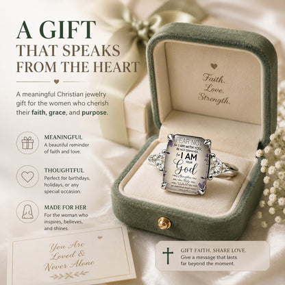 💍Women's Adjustable Christian Scripture Ring – Gold-Plated CZ Jewelry