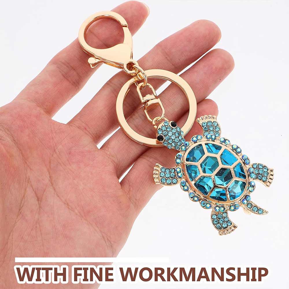 Lucky Turtle Rhinestone Keychain – Crystal Sea Turtle Bag & Car Charm