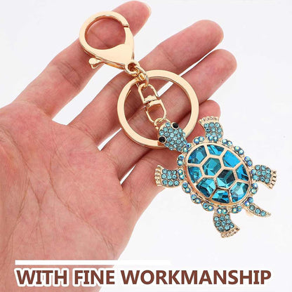 Lucky Turtle Rhinestone Keychain – Crystal Sea Turtle Bag & Car Charm