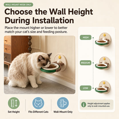 2-in-1 Wall Mounted Elevated Pet Bowl