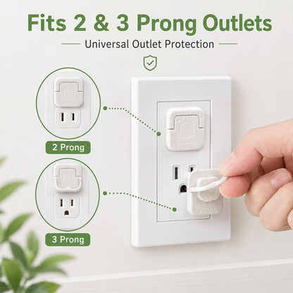 Baby Proof Socket Covers with Smart Handle Design – Fits 2 & 3-Prong Outlets