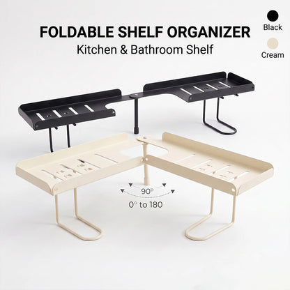 No-Drill Folding Bathroom Sink Storage Rack – Faucet-Mounted Organizer for Cosmetics & Toiletries