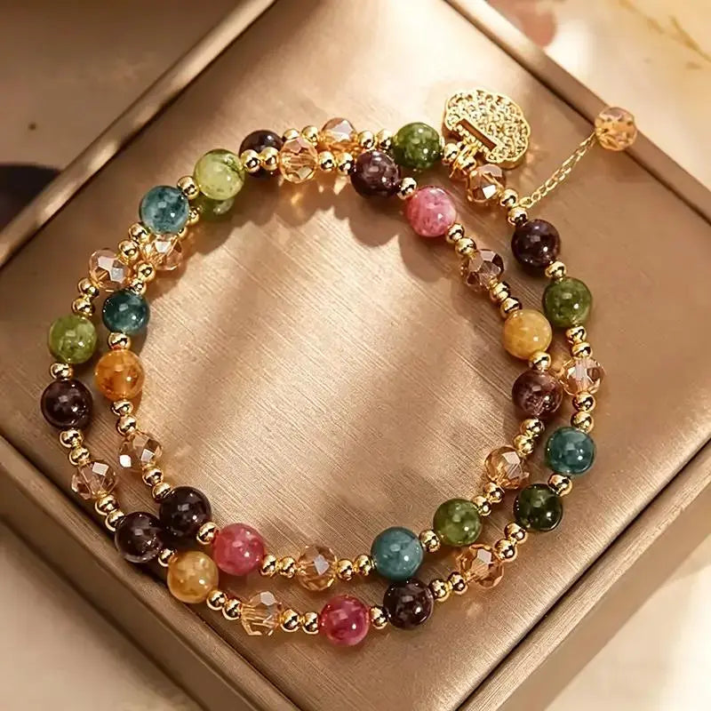 Double Strand Gemstone Bracelet | Wealth & Positive Energy Beaded Bracelet