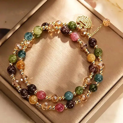 Double Strand Gemstone Bracelet | Wealth & Positive Energy Beaded Bracelet