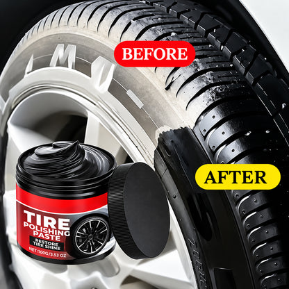 🚗✨ Tire Shine & Protection Paste – Deep Black Gloss & Easy Tire Restoration