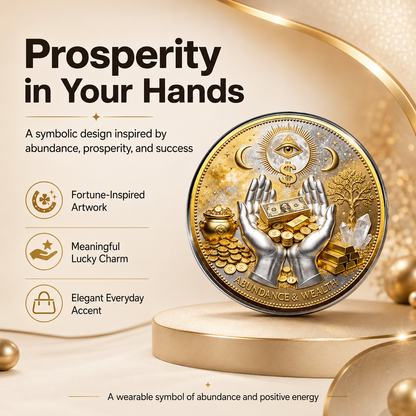 3D “The Midas Touch” Wealth Abundance Coin Brooch – Fortune Attraction Charm, Omniscient Protection Symbol, Pocket-Sized Collector’s Pin for Businessmen & Entrepreneurs