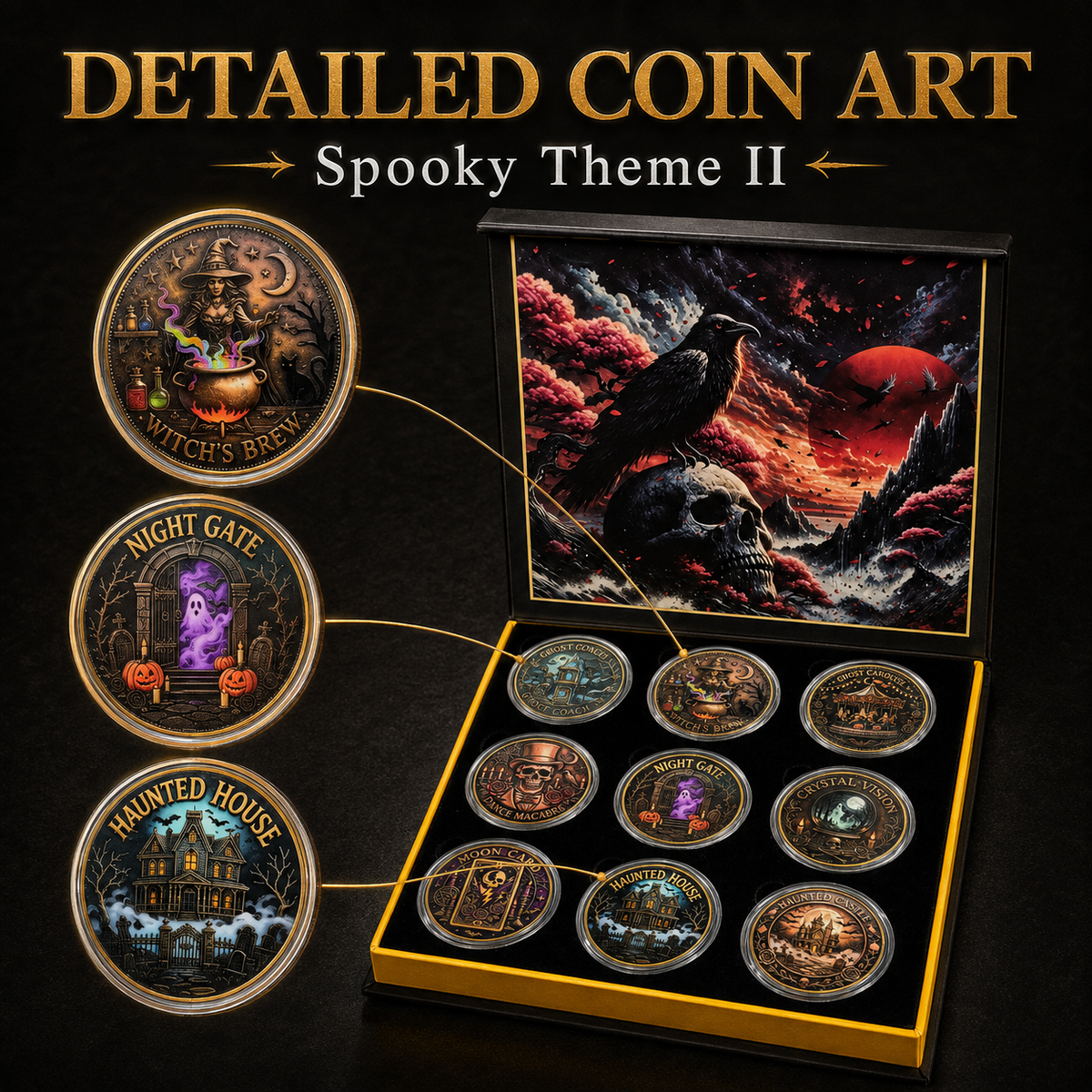 ⚜️Themed Collectible Coin Sets｜Christmas · Mystic Gothic · Haunted Gothic