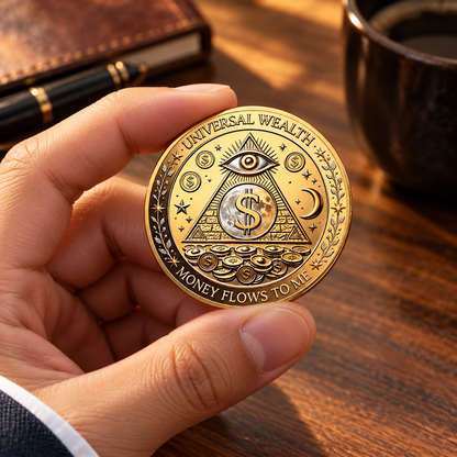🏆🇺🇸 Limited Edition!💰3D Wealth Coin – Gold-Tone Prosperity Symbol with Double-Sided Relief