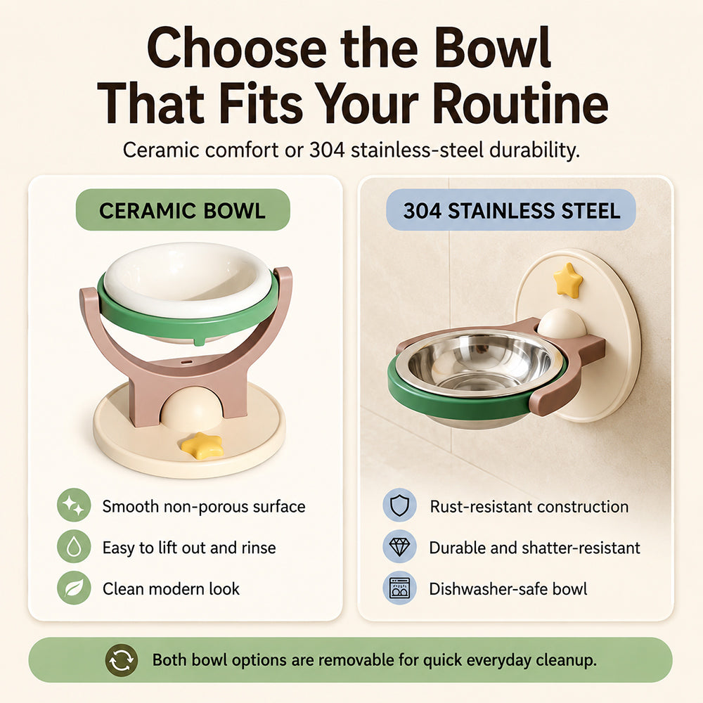 2-in-1 Wall Mounted Elevated Pet Bowl