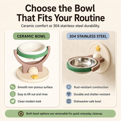 2-in-1 Wall Mounted Elevated Pet Bowl