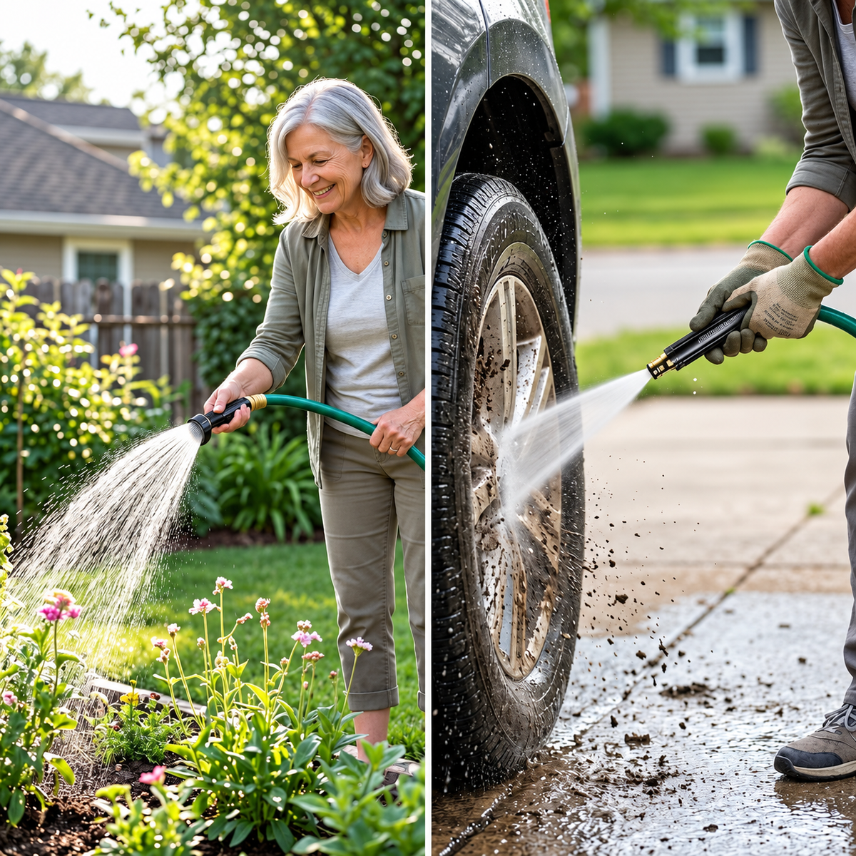 🚗💦 High-Pressure Hose Nozzle – Adjustable Spray Gun for Car Washing & Garden Cleaning