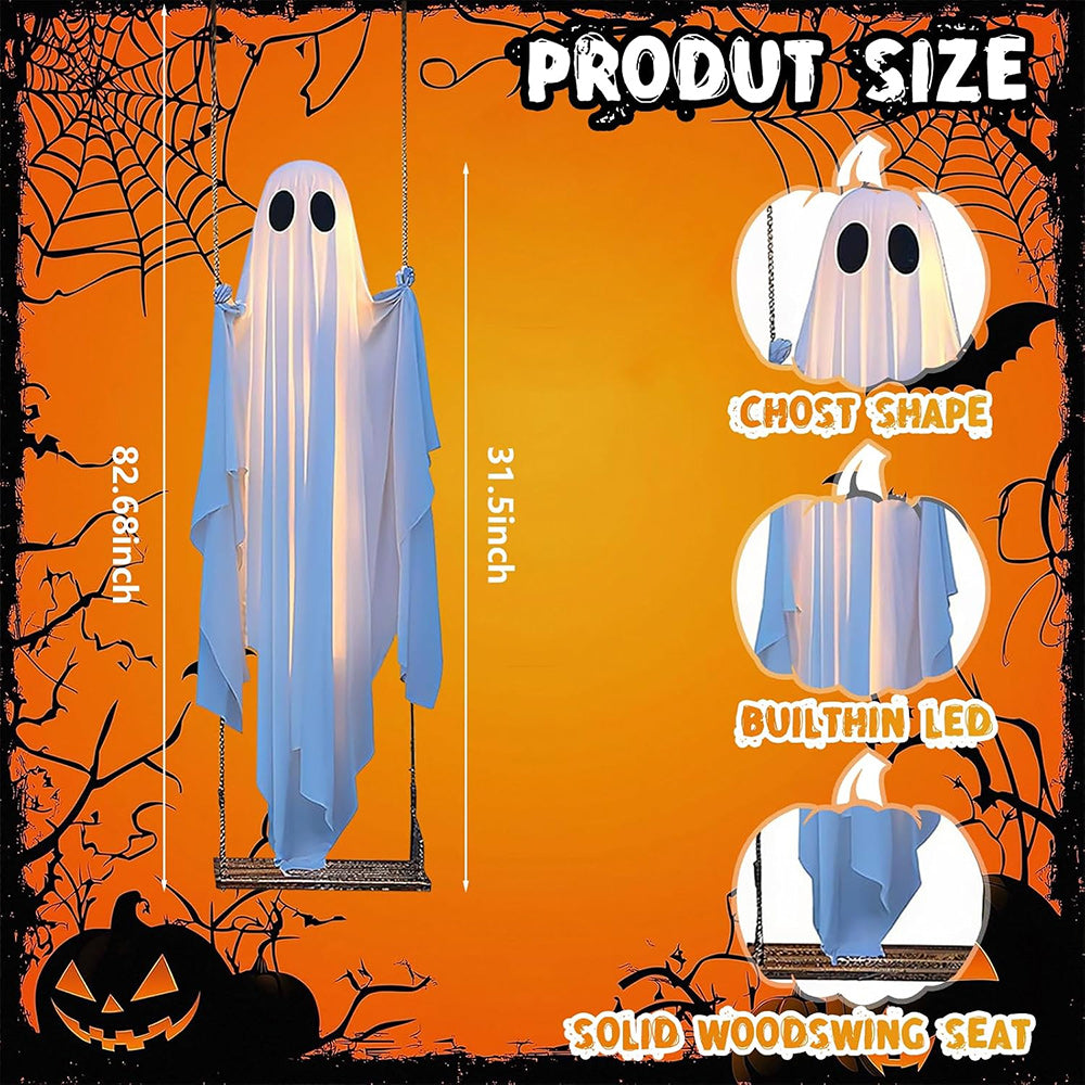 Halloween Hanging Ghost Swing – Light-Up Outdoor Decoration