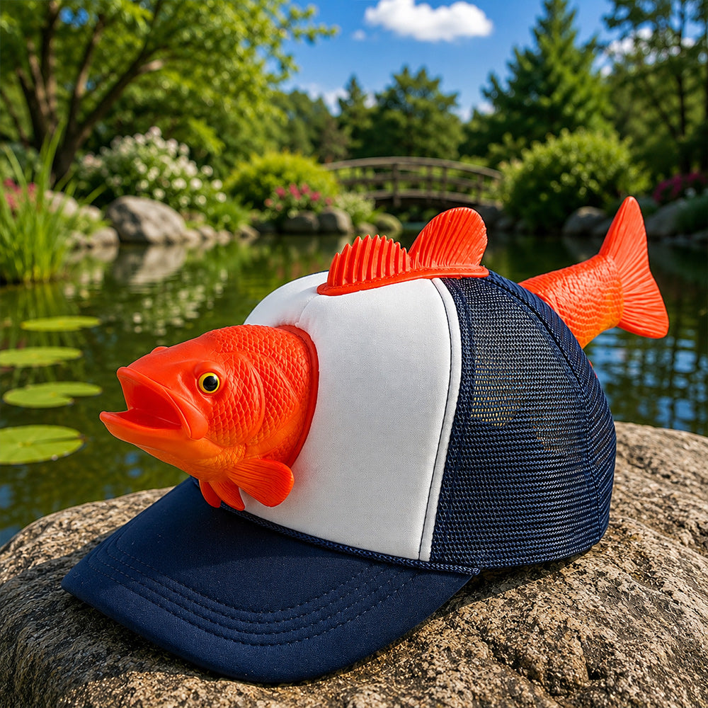 Three‑Dimensional Animal Trout Decor Fishing Hat