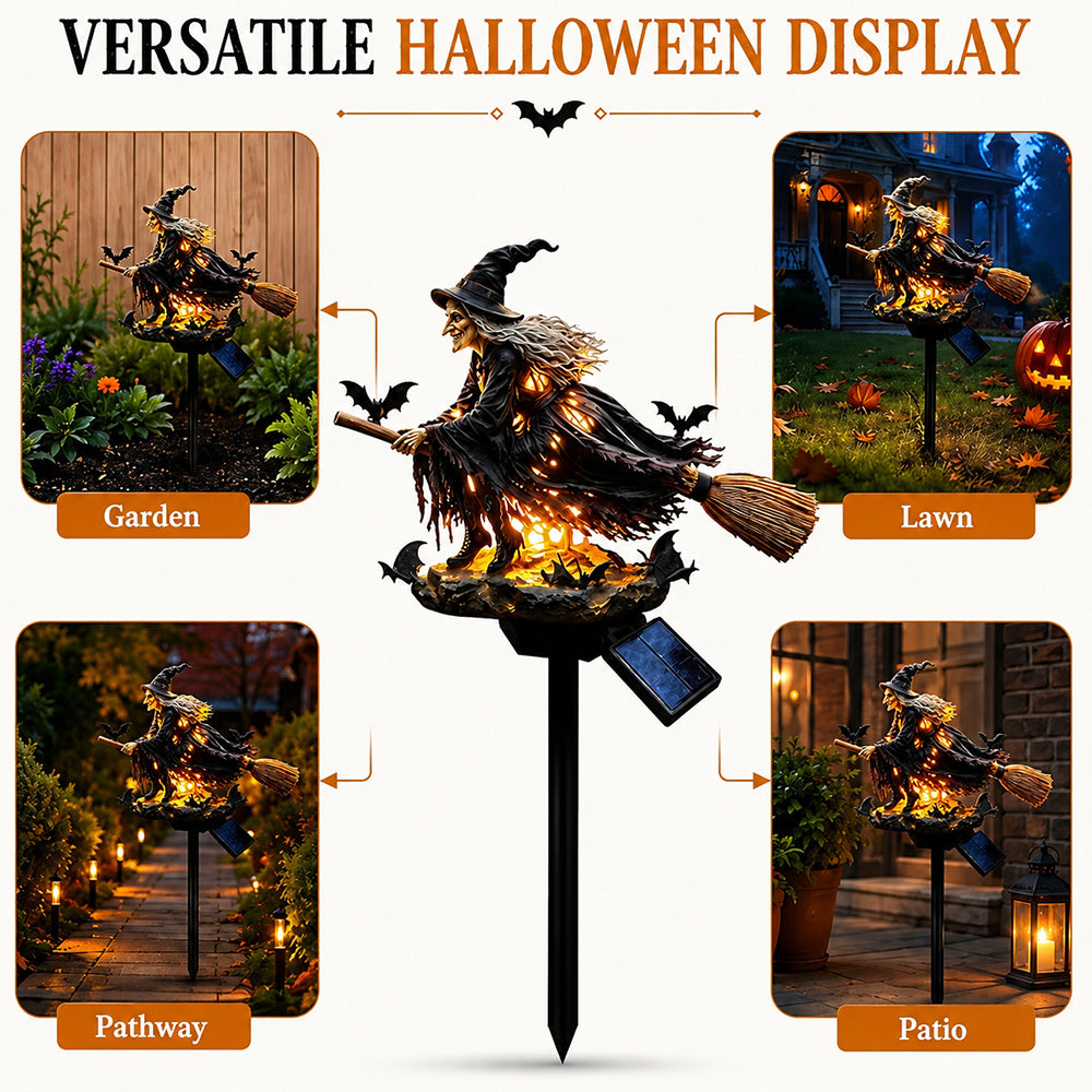 Halloween Witch Solar Light Garden Lawn Pathway Patio