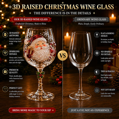 Christmas 3D Wine Glass Collection Gift Box Set