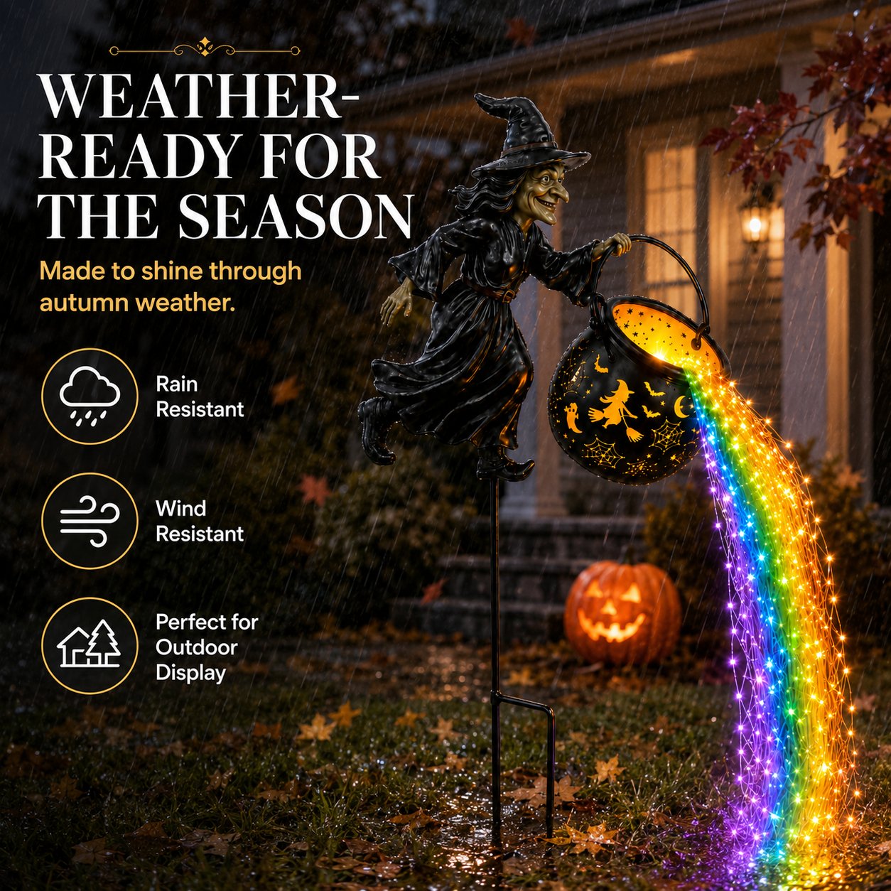 Witch Potion Waterfall Garden Lamp
