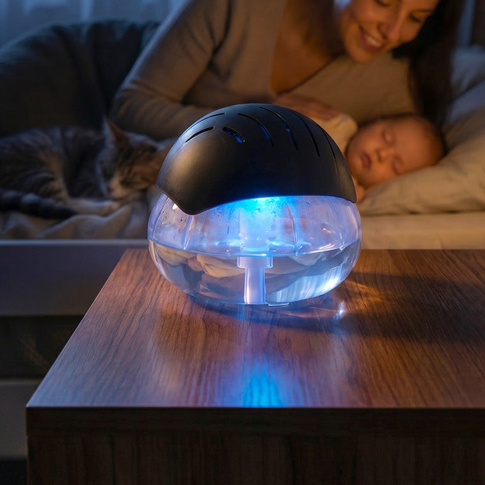 Portable Water Filtration Air Purifier & Humidifier with LED Night Light