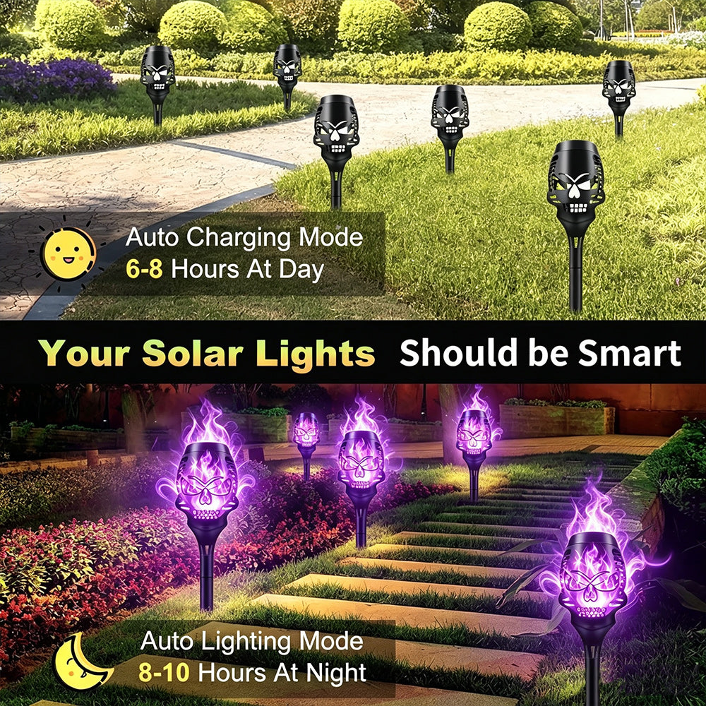 Solar Skull Lights Automatic Charging and Lighting