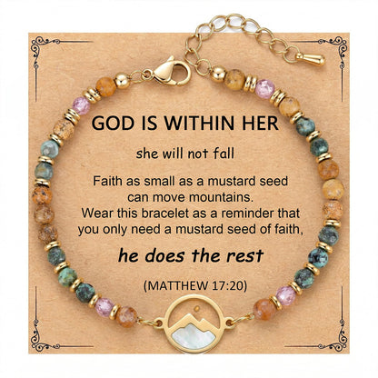 📿Mustard Seed Beaded Bracelet | Matthew 17:20 Move Mountains Christian Inspirational Jewelry Gift