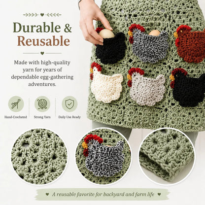 Handmade Crochet Chicken Egg Collecting Apron