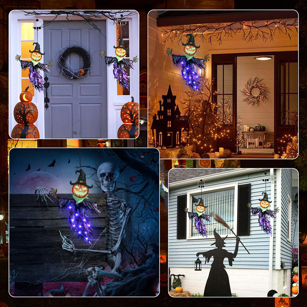 Solar Halloween Pumpkin Hanging Decor – Outdoor Halloween Lights