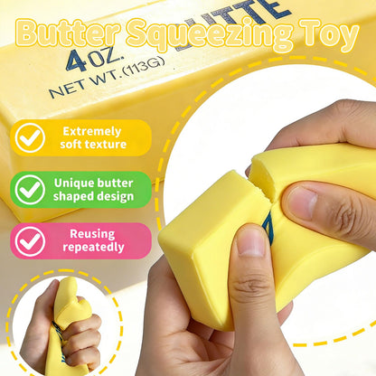 Crunchy Butter Bar Squishy Toy – Satisfying Squeeze Sensory Fidget Toy for Stress Relief, Relaxation & Fun